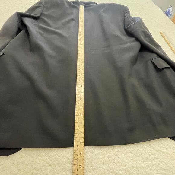 Vintage Oscar de la Renta Black Wool Blazer Sport Coat 44L Gold Crest Buttons - Picture 7 of 12